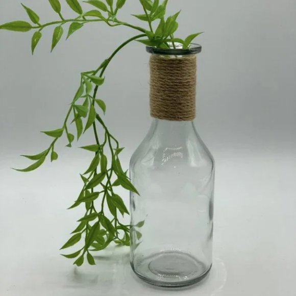 Rustic Decorative Bottle Vase with Rope Detail - Picture 4 of 4